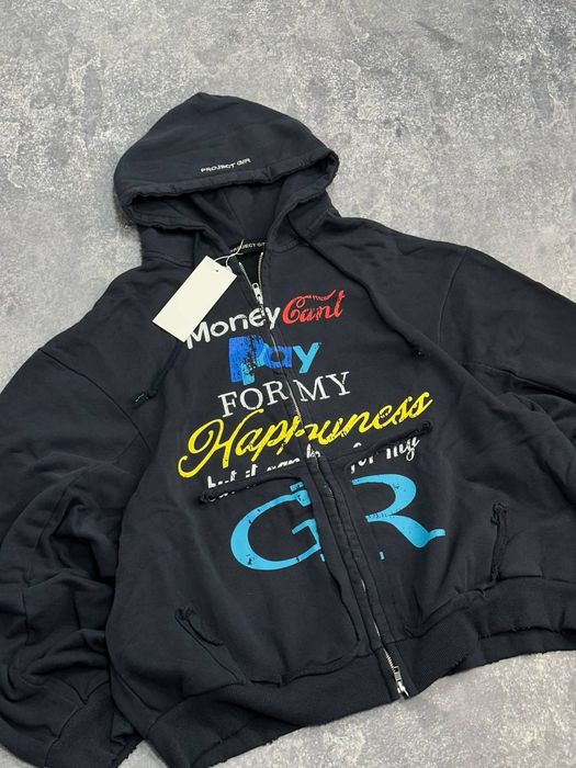 Зипка project g/r опиум архив кофта худи зип черная чорна зіп худі