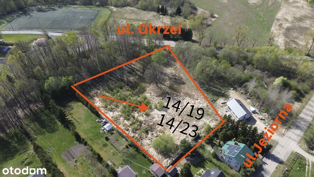 Działka 8775 m² przy Okrzei/Jeziornej – las, jezioro_MPZP_pełne MNU.