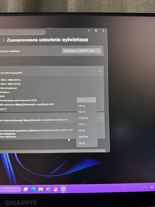 Monitor gamingowy Gigabyte g24f 165hz