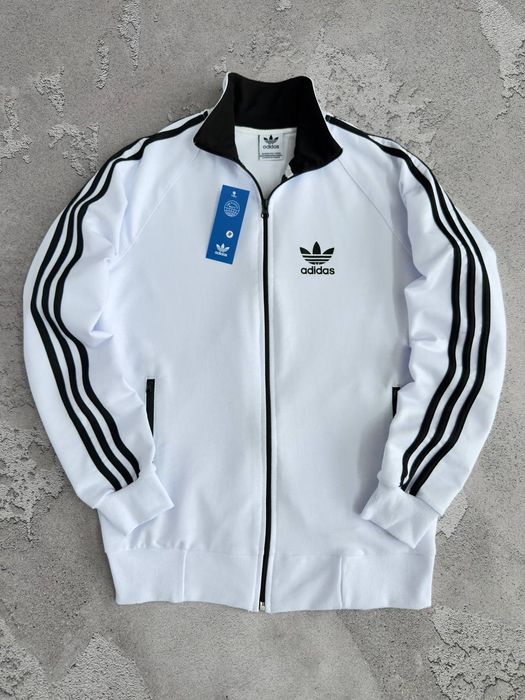 Кофта на змійці / Олімпійка Adidas. Преміум якість. Зіпка Адідас біла