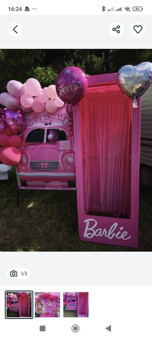 Fotobudka na imprezę Barbie, barbie box