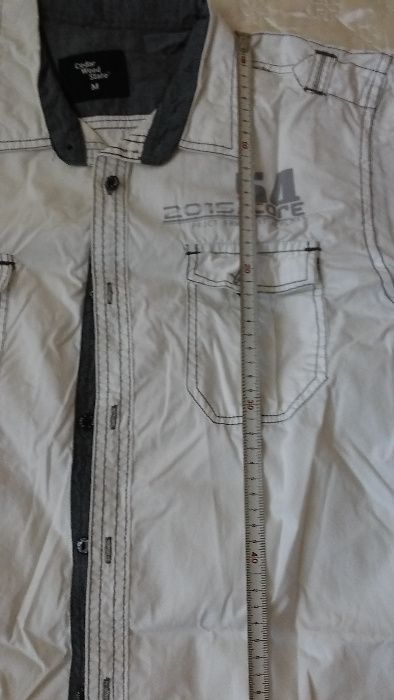 Koszula, 100% bawełna, pagony, Cedar Wood State, bluzka biała lekka, M