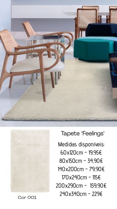 Novo Tapete Feelings - 8 Cores e lavável na máquina By Arcoazul