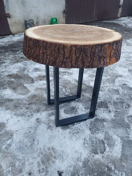 Stolik debowy nowy średnica 60cm gr 10cm wys 60cm