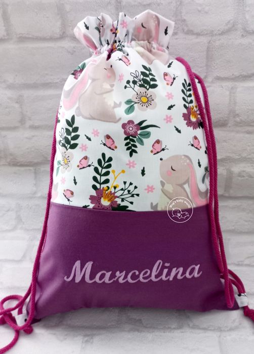 Worek do przedszkola żłobka z imieniem na pościel