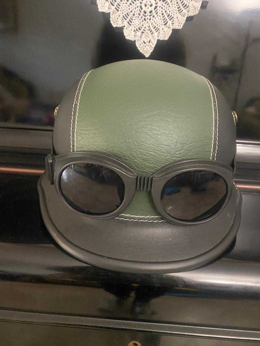 Capacete retro estílo militar para motociclista