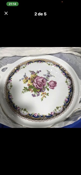 Prato e talheres limoges servir bolo