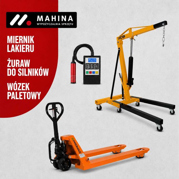 Wynajem Paleciak Żuraw 2T Miernik Lakieru do lakieru do silnika wózek paletowy