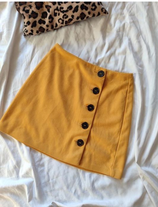 Міні юбка спідниця мініюбка міні-юбка мініспідниця жовта яскрава замша