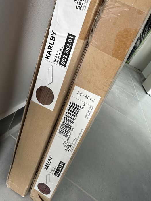 Ikea blat orzech KARLBY 2,46 m x 2 sztuki