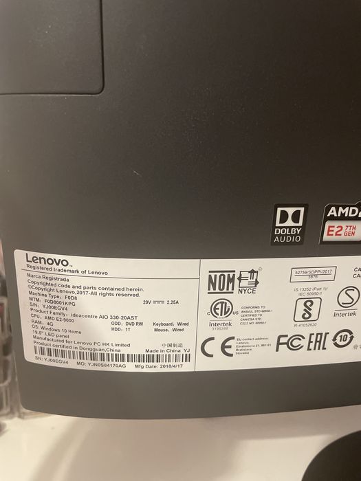 Pc all in one Lenovo