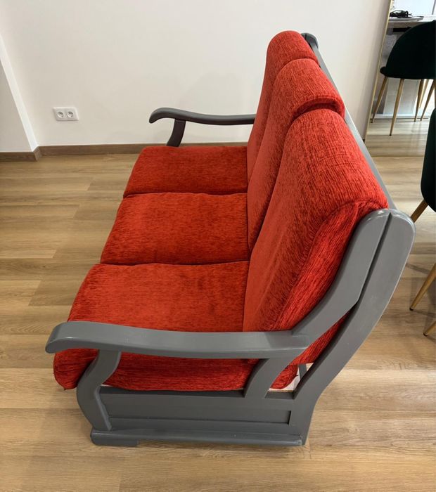 Sofa madeira estofado 95€