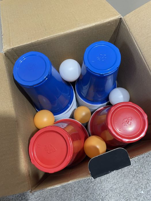 Beer Pong duzy zestaw kubeczki, pileczki, mata