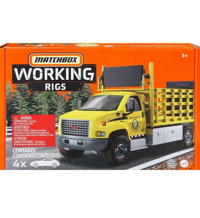 Matchbox Working Rigs 4-pak – Maszyny Budowlane GMC, Dźwig
