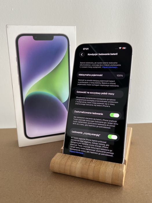 iPhone 14 256GB Fioletowy 100% Kondycji Baterii GWARANCJA Faktura