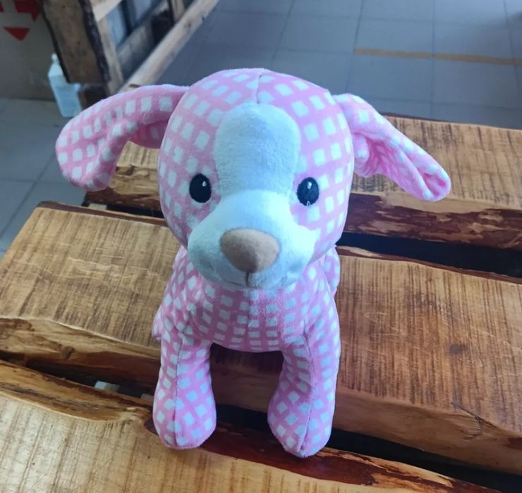 Мягкая игрушка розовый щенок 27см пёсик собачка