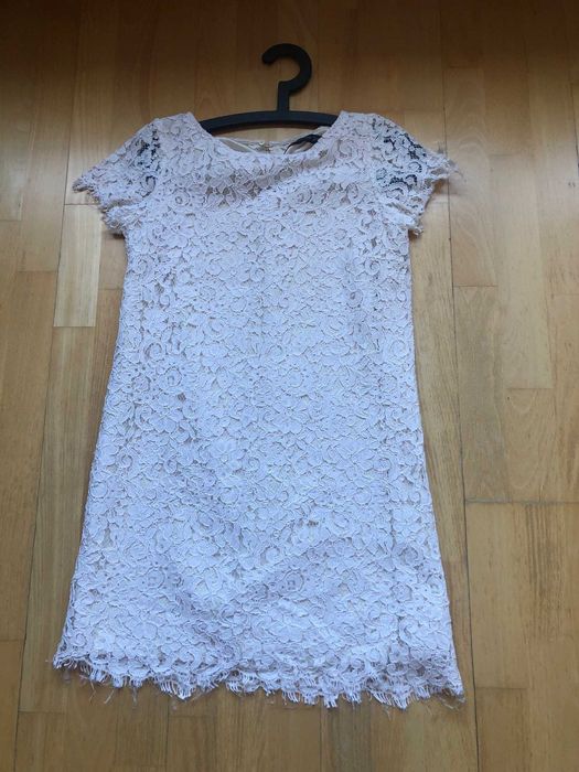 vestido branco zara renda tamanho xs