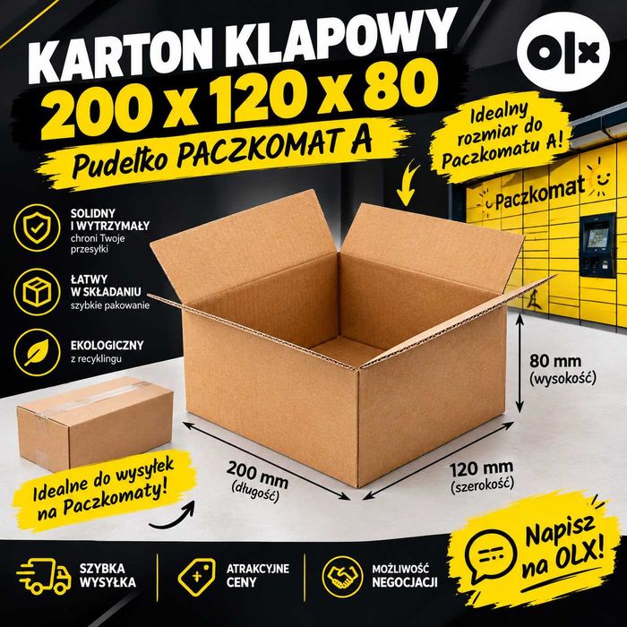KARTON KLAPOWY 200x120x80 Pudełko PACZKOMAT A | 10szt