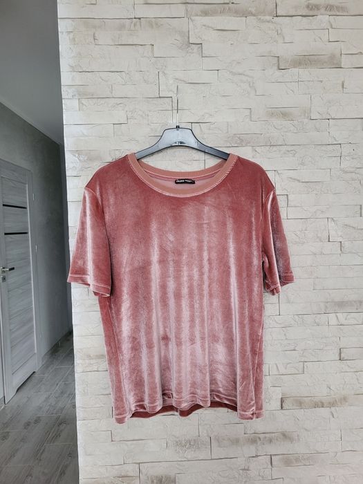 Nowa różowa  welurowa bluzka miękka połyskowa Cropp L/XL