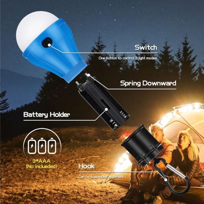 Lampki Kempingowe  biwakowe  led latsrki  do  namiotu  karabińczyk 5 szt