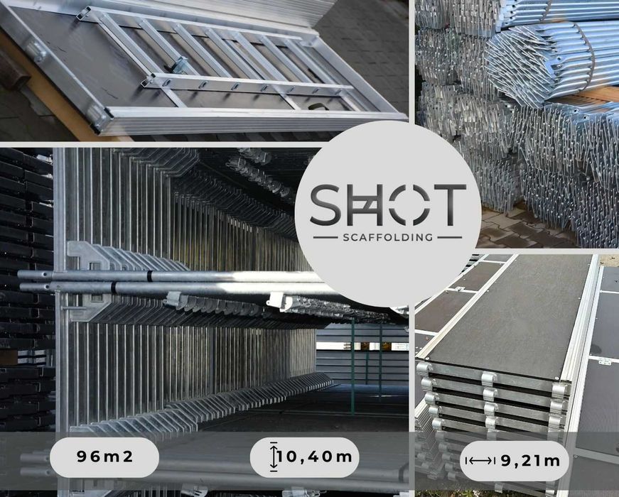 Nowe rusztowanie, typ Baumann z podestami roboczymi alu-sklejka 3,07 m