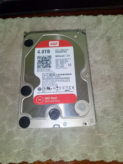 Dysk serwerowy NAS WD RED 4TB WD40EFRX SATA 3 3,5  sprawny.