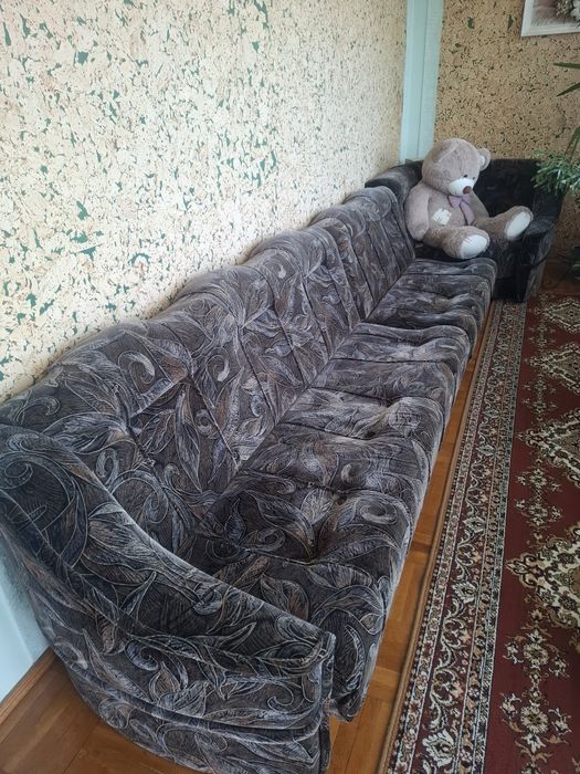 Диван кутовий  чорно-сірий
