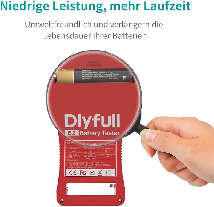 DLYFULL Uniwersalny tester baterii, czarny