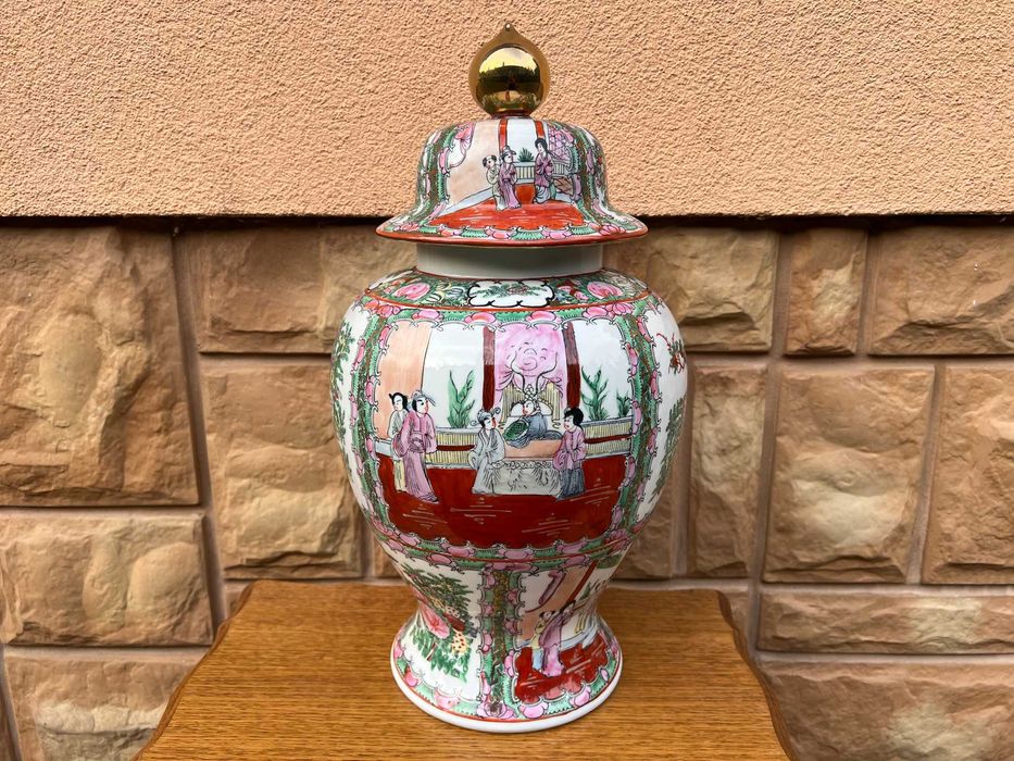 Wazon Amfora Porcelana Chiny Sygnowany B417