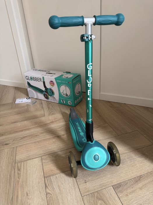Дитячий самокат Globber Primo Foldable plus Lights зелений
