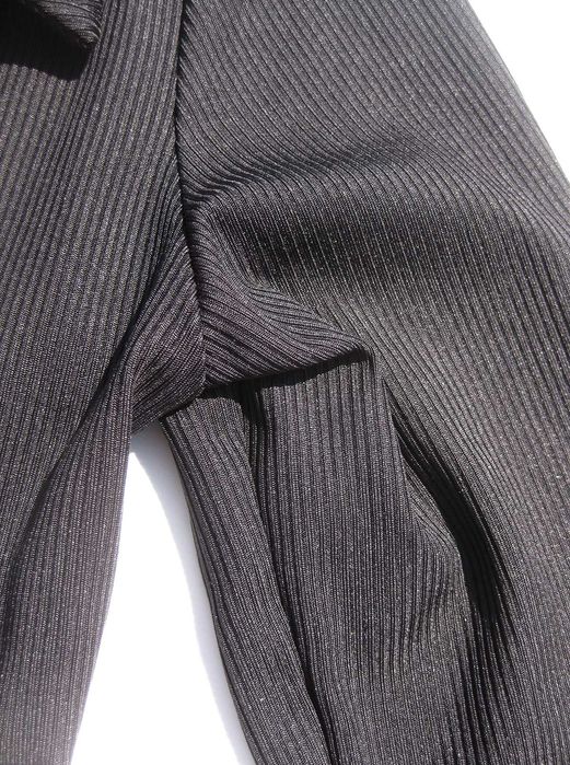 Чёрный длинный облегающий комбинезон в рубчик на молнии FB Sister S