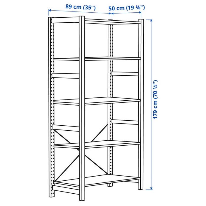 Estante com portas IKEA IVAR pinho, 89x50x179 cm