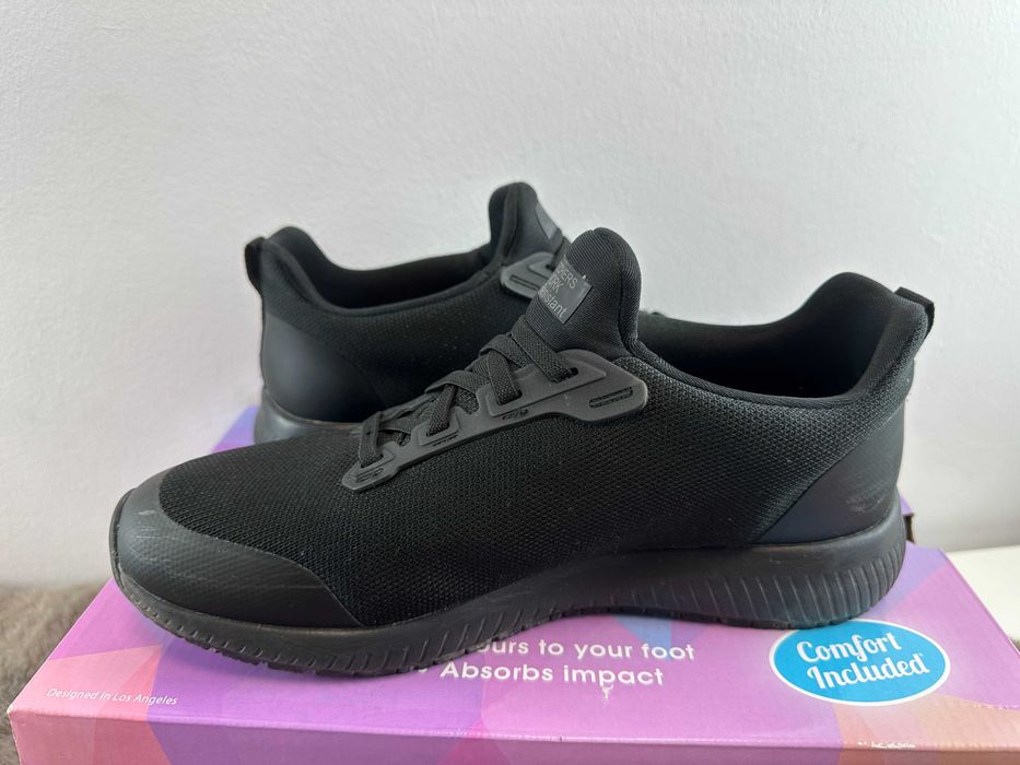 Buty damskie czarne trampki skechers work slip resistant 39
