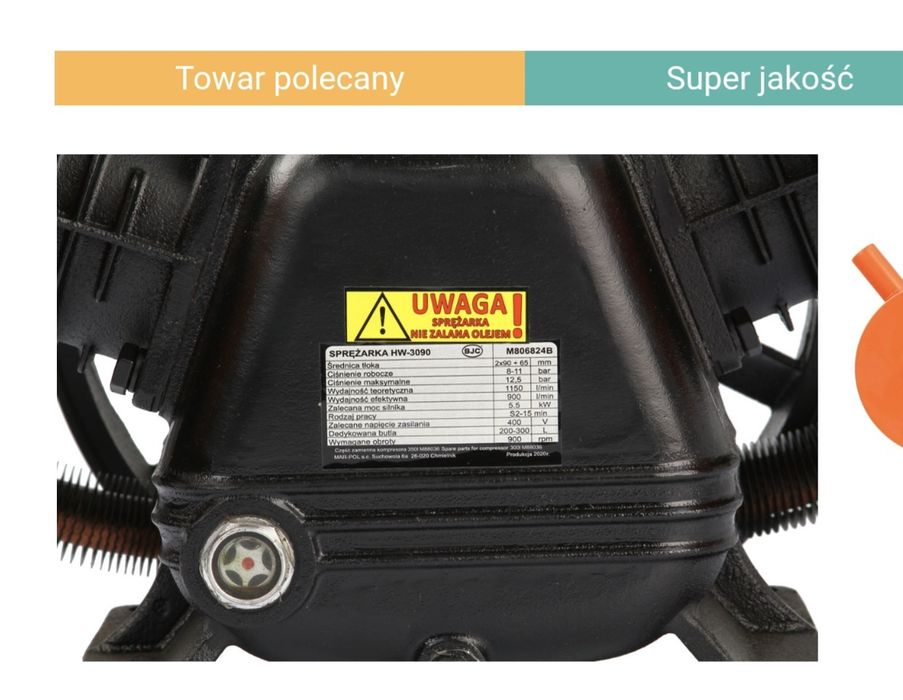 Sprężarka kompresora  pompa powietrza 12,5 bar 5,5KW