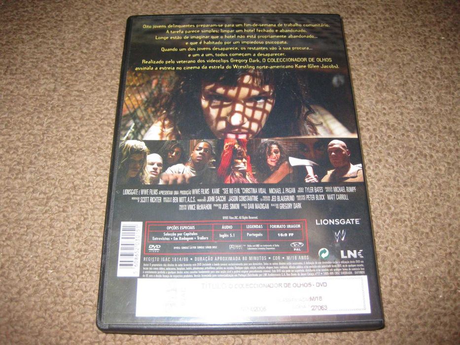 DVD "O Coleccionador de Olhos" com Kane