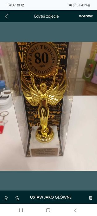 Pozłacana statuetka na 80 urodziny !