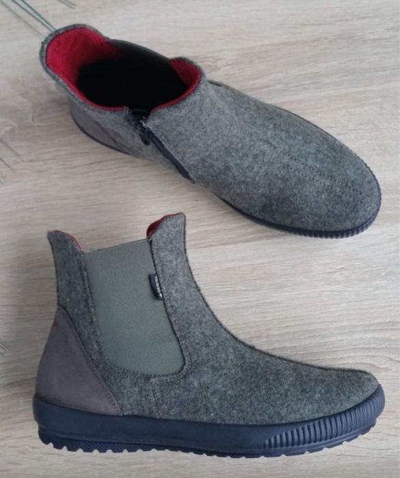 Черевики legero текстильні войлочні сірі / оливково 37,5 розмір