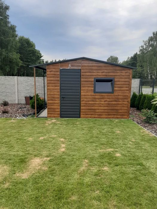 GRAFIT Garaż Blaszany Na narzędzia Schowek-Wiatka ogrodowa - Maj-Blach