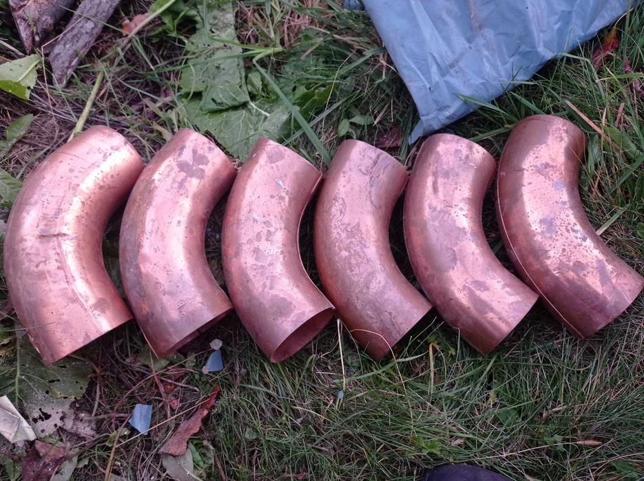 Kolanko rynnowe miedziane 100 mm