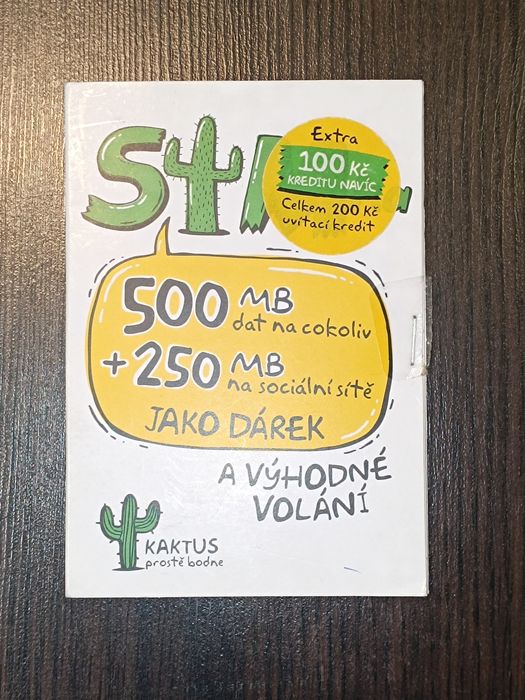 Działające karty sim czeskie nie zarejestrowane  Aktywne Startery