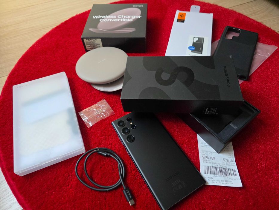 Zestaw Telefon Samsung s22 ULTRA, 5G 8/128 czarny + dodatki