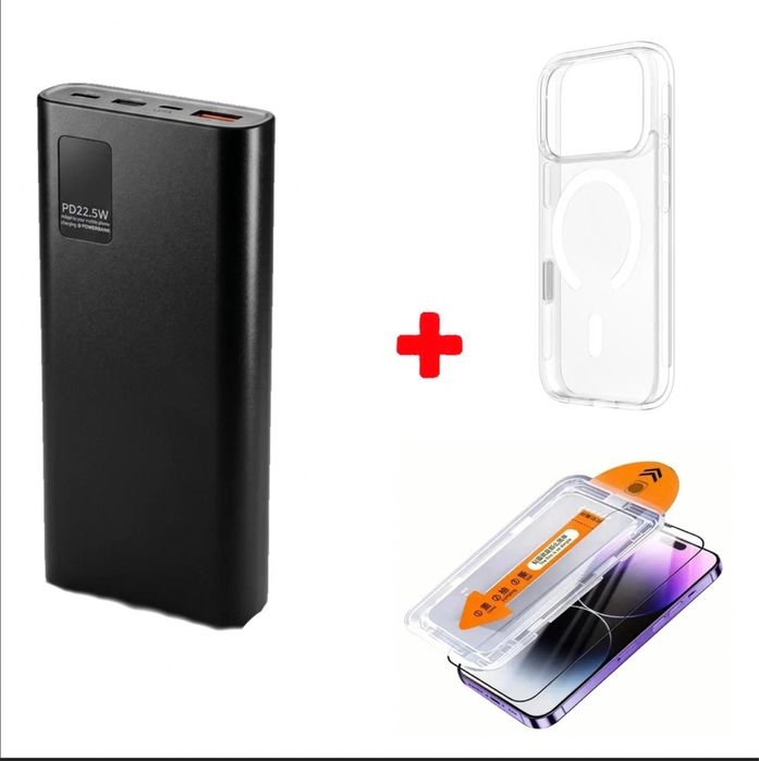 Чехол + Защитное стекло + Павербанк 20000 mah
