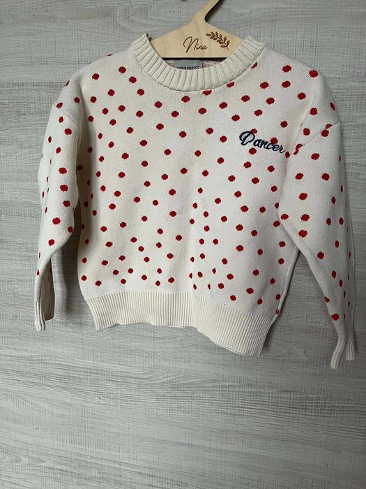 Sweter dziewczęcy Bobo Choses r. 110, beżowy sweterek Dancer