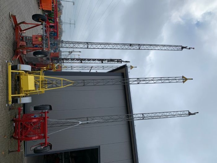 Windy budowlane Niemieckie pionowe Zeppenfeld Herzog 200kg z koszem obrotowym na taczkę przyścienne rusztowaniowe podnośnik wciągarka linowa