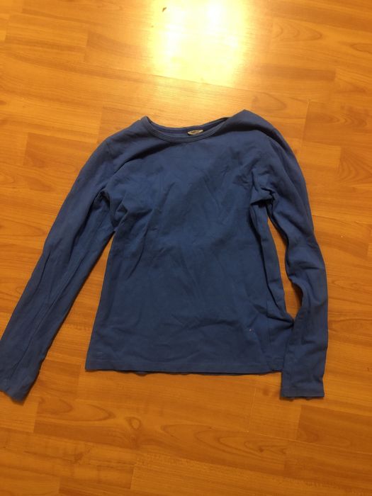 Синій лонгслів (футболка на довгий рукав) на зріст 140-146 см