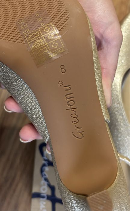 Czółenka damskie złote