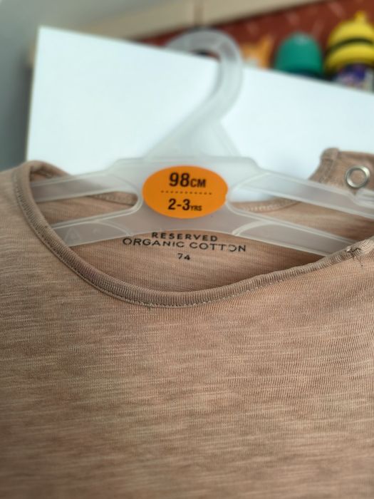 Dwupak body długi rękaw Reserved r. 74 | Beż karmel i róż