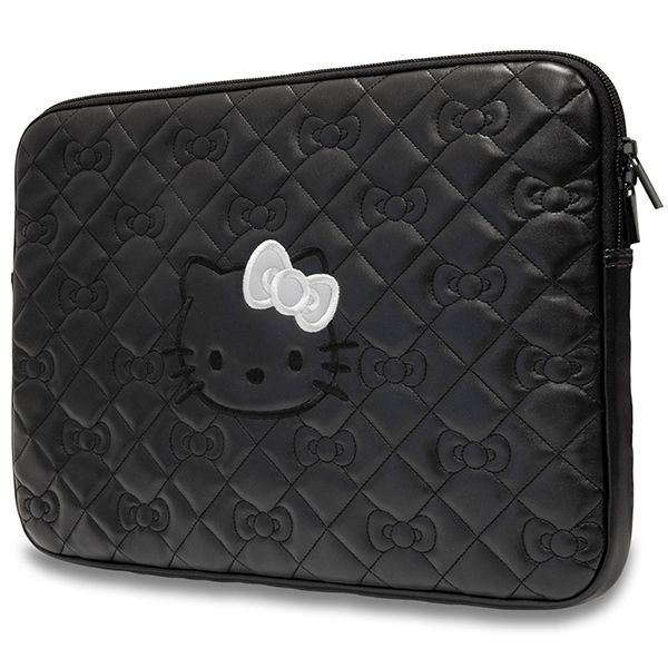Pokrowiec Hello Kitty Zip PU Quilted Bows na laptopa 14 - czarny
