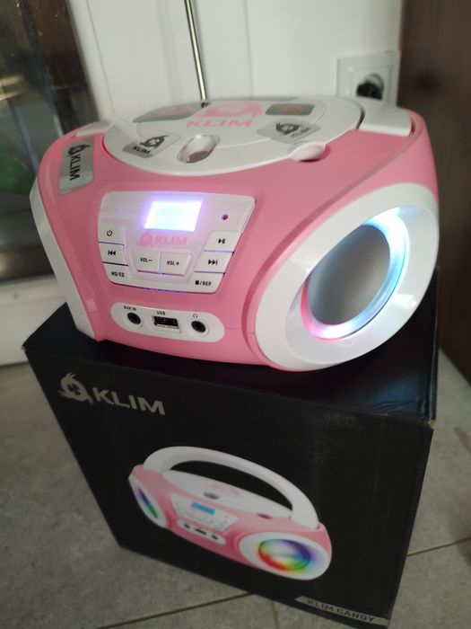 Boombox różowy odtwarzacz CD dla dzieci