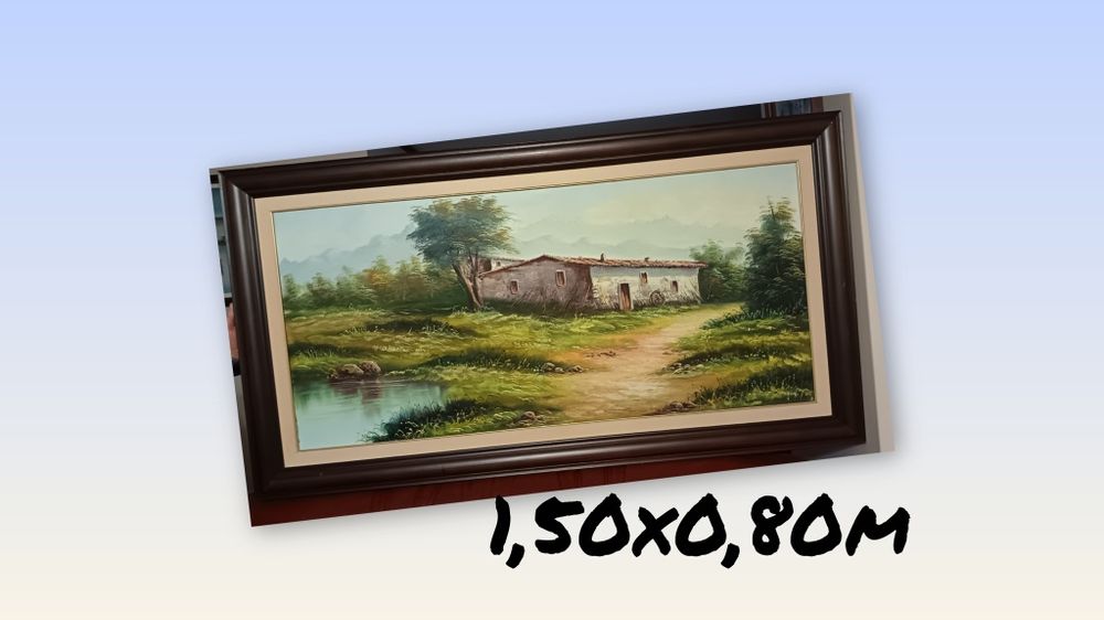 Quadro com paisagem da natureza, de boa qualidade, em muito bom estado